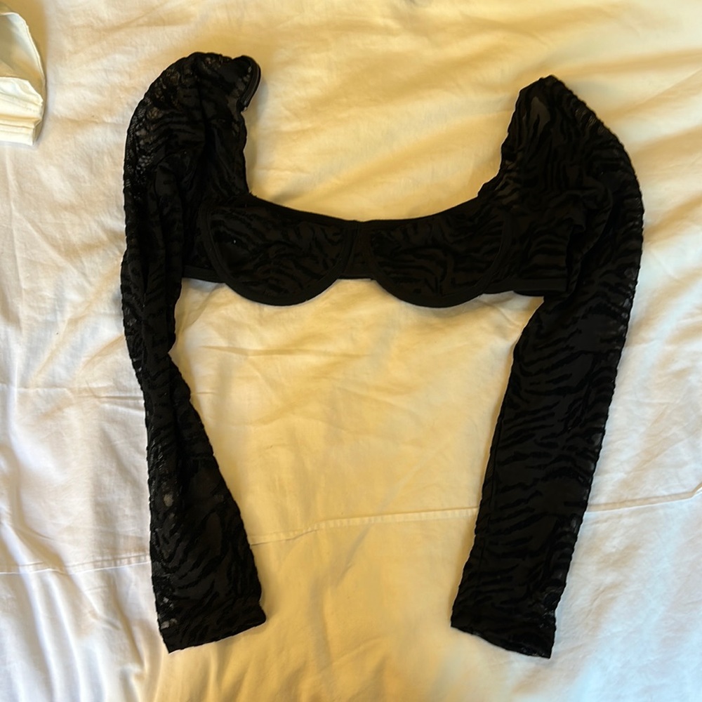 Princess Polly Cropped Zebra Print Top